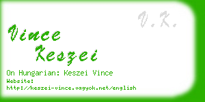 vince keszei business card